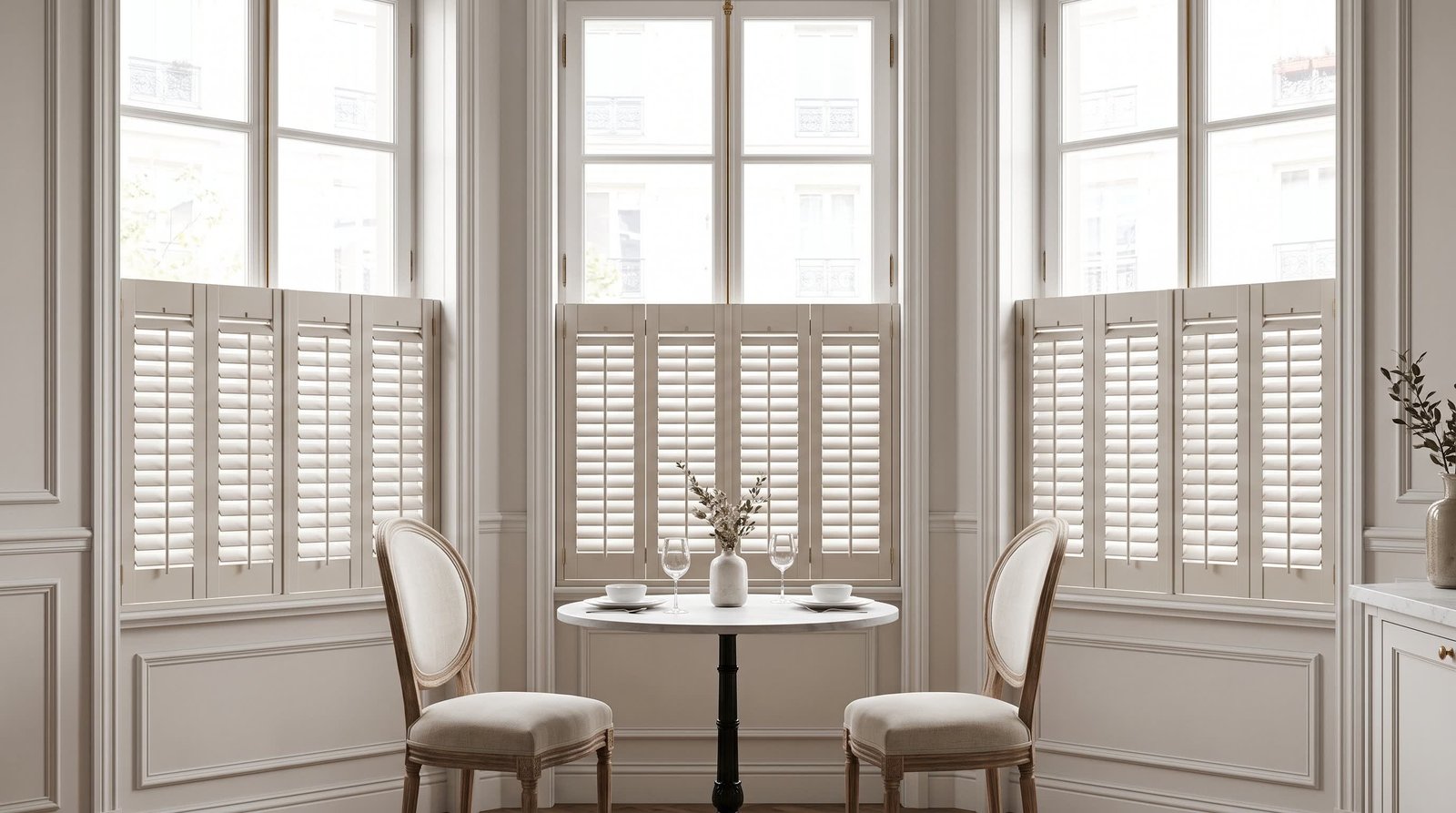 Charming Parisian Breakfast Nook — Cafe Style Shutters