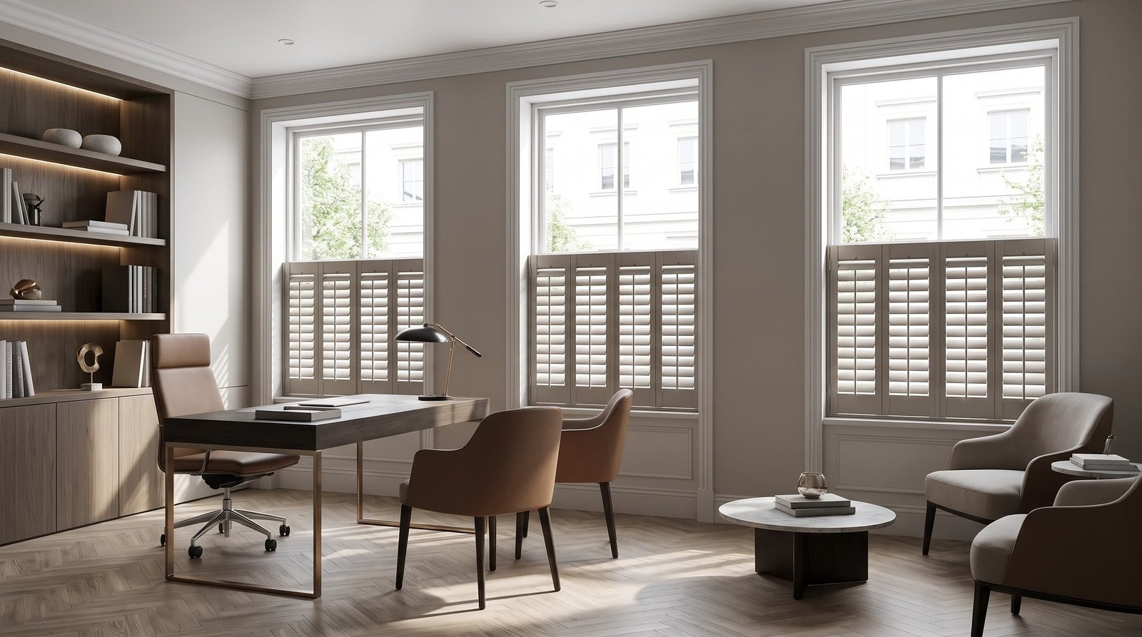 Boutique Street-Facing Office — Cafe Style Shutters