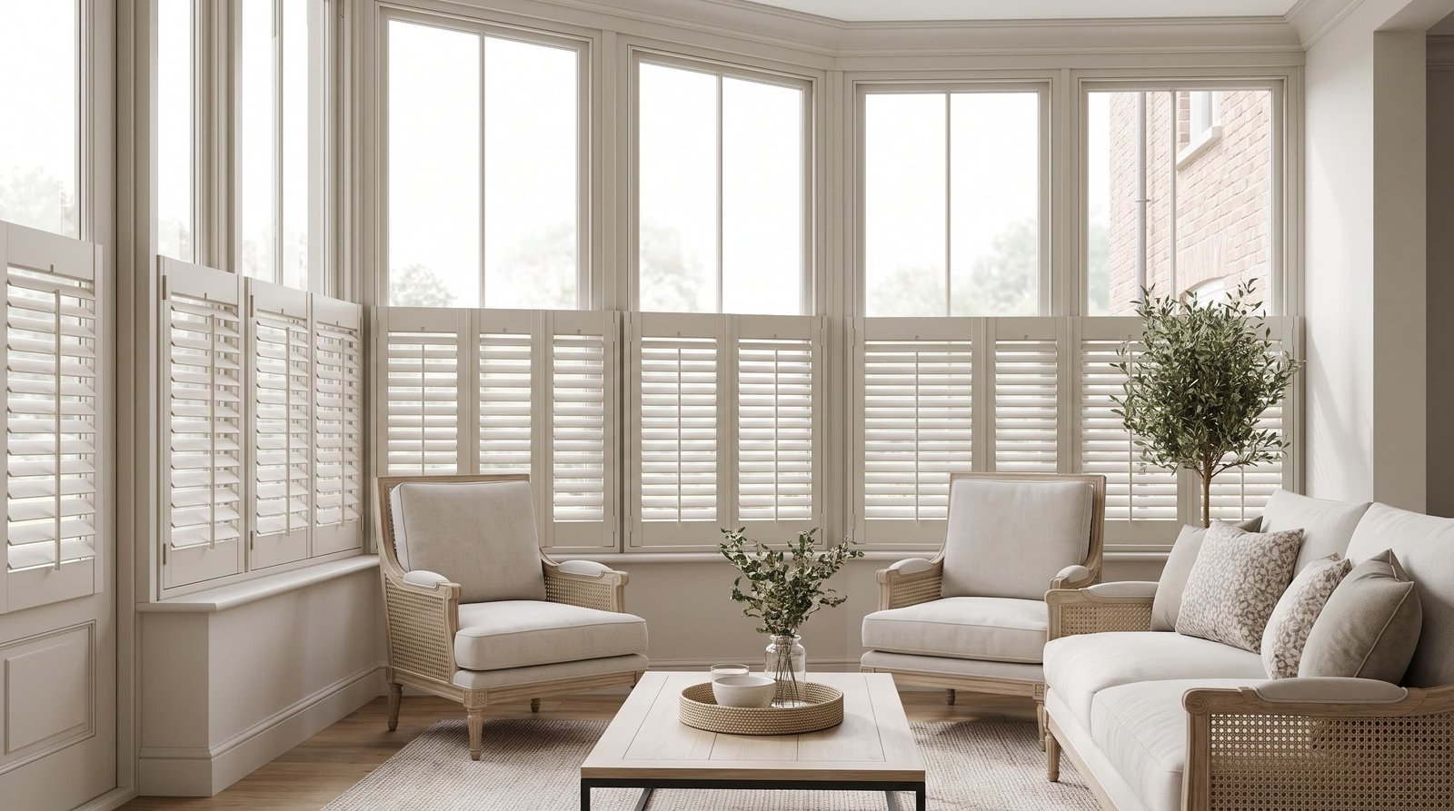 Classic Conservatory Side Room — Cafe Style Shutters