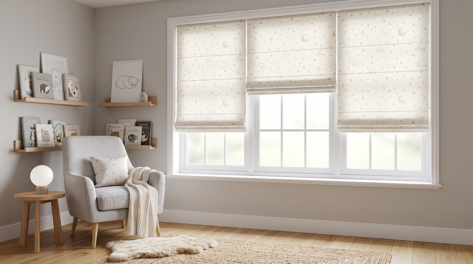 Modern Nursery Reading Corner &mdash; Children Blinds