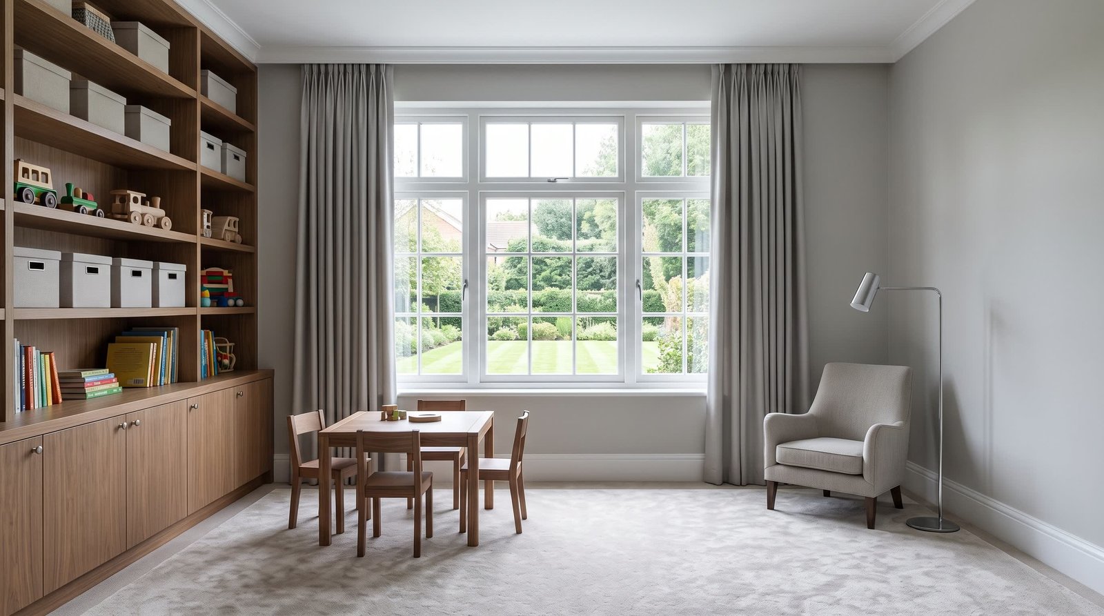 Before: bare window without Children Blinds