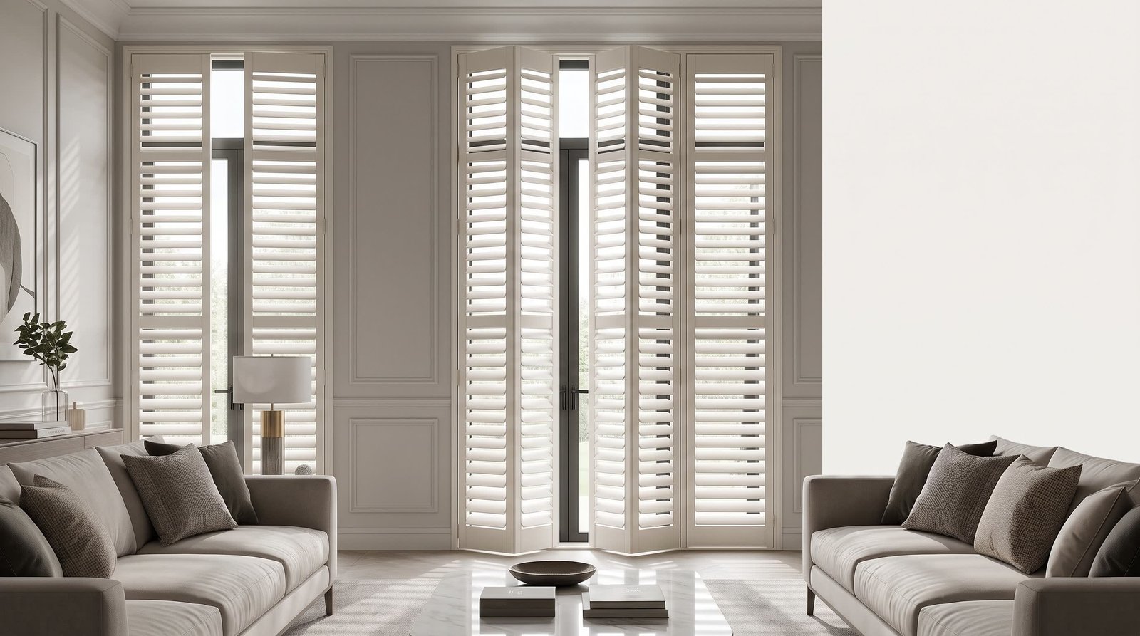 Luxury Formal Sitting Room — Full Height Shutters