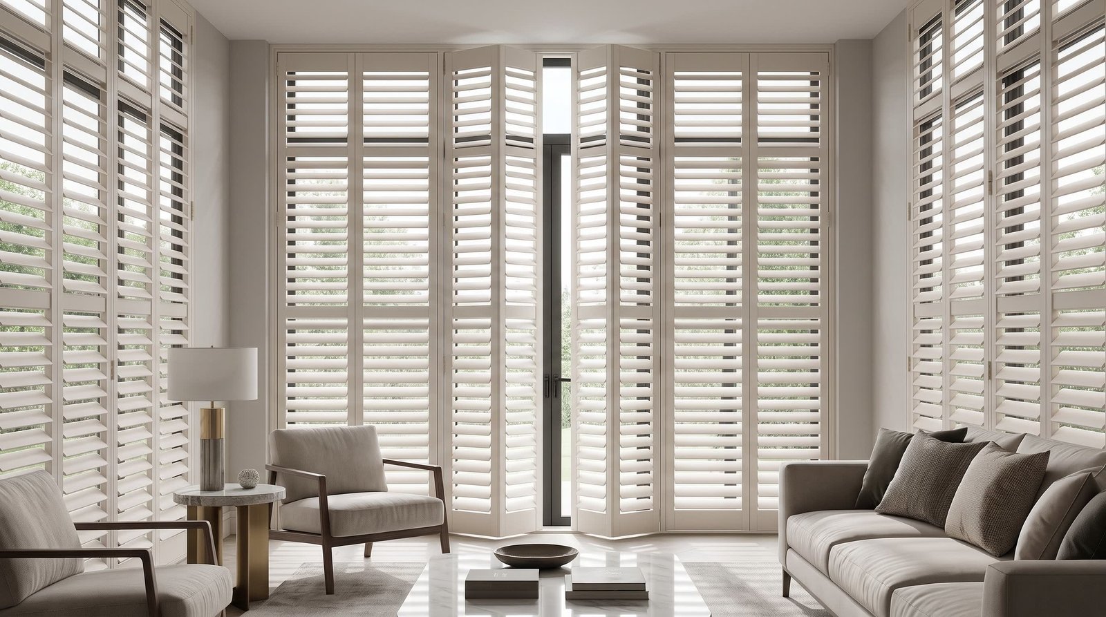 Elegant Garden Room — Full Height Shutters