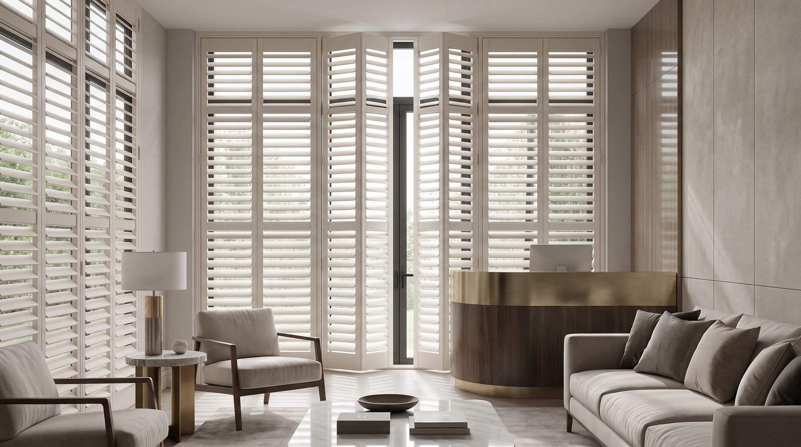 Luxury Boutique Reception — Full Height Shutters
