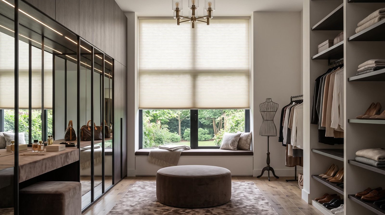 Modern Dressing Room — Honeycomb Blinds