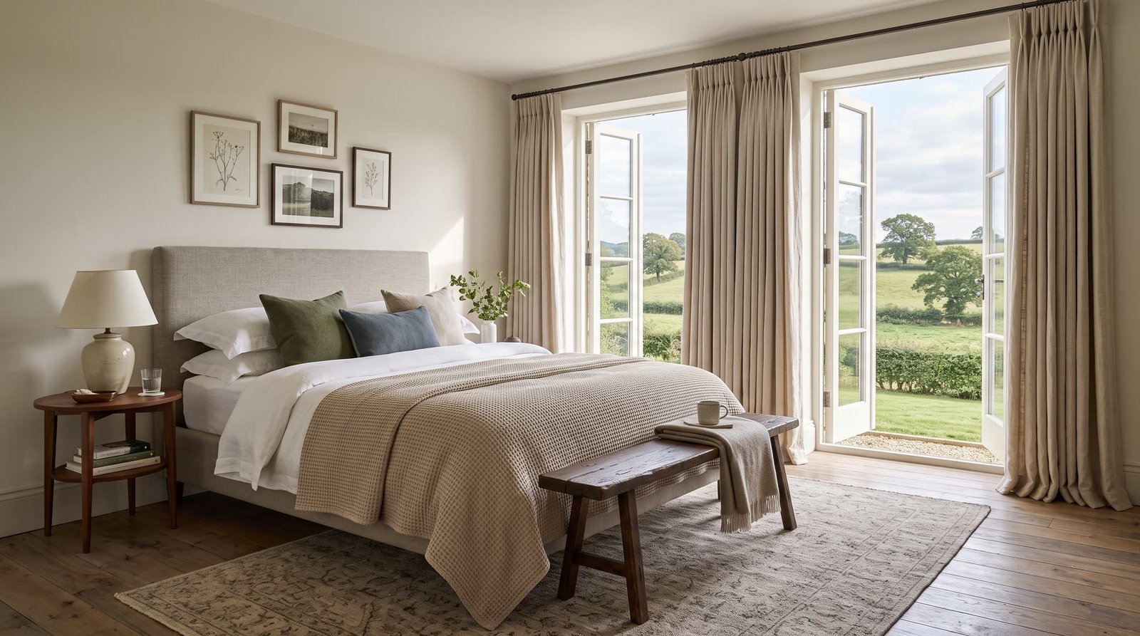 Modern Boutique Hotel Suite — Pinch Pleat Curtains