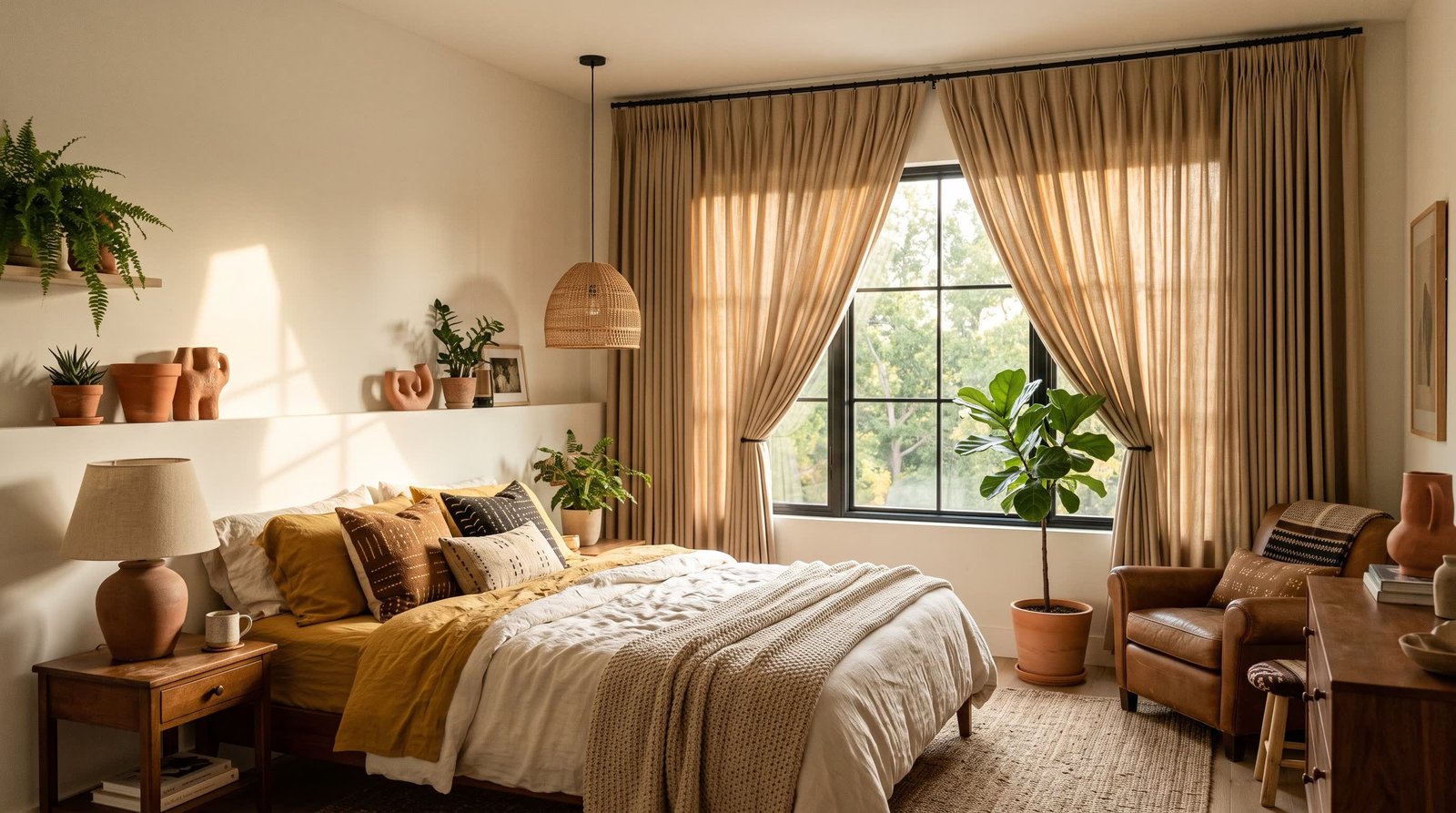 Tranquil Spa Relaxation Room — Pinch Pleat Curtains
