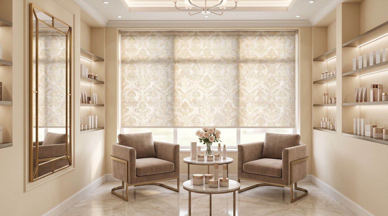 Beauty Salon Consultation Lounge &mdash; Printed Blinds