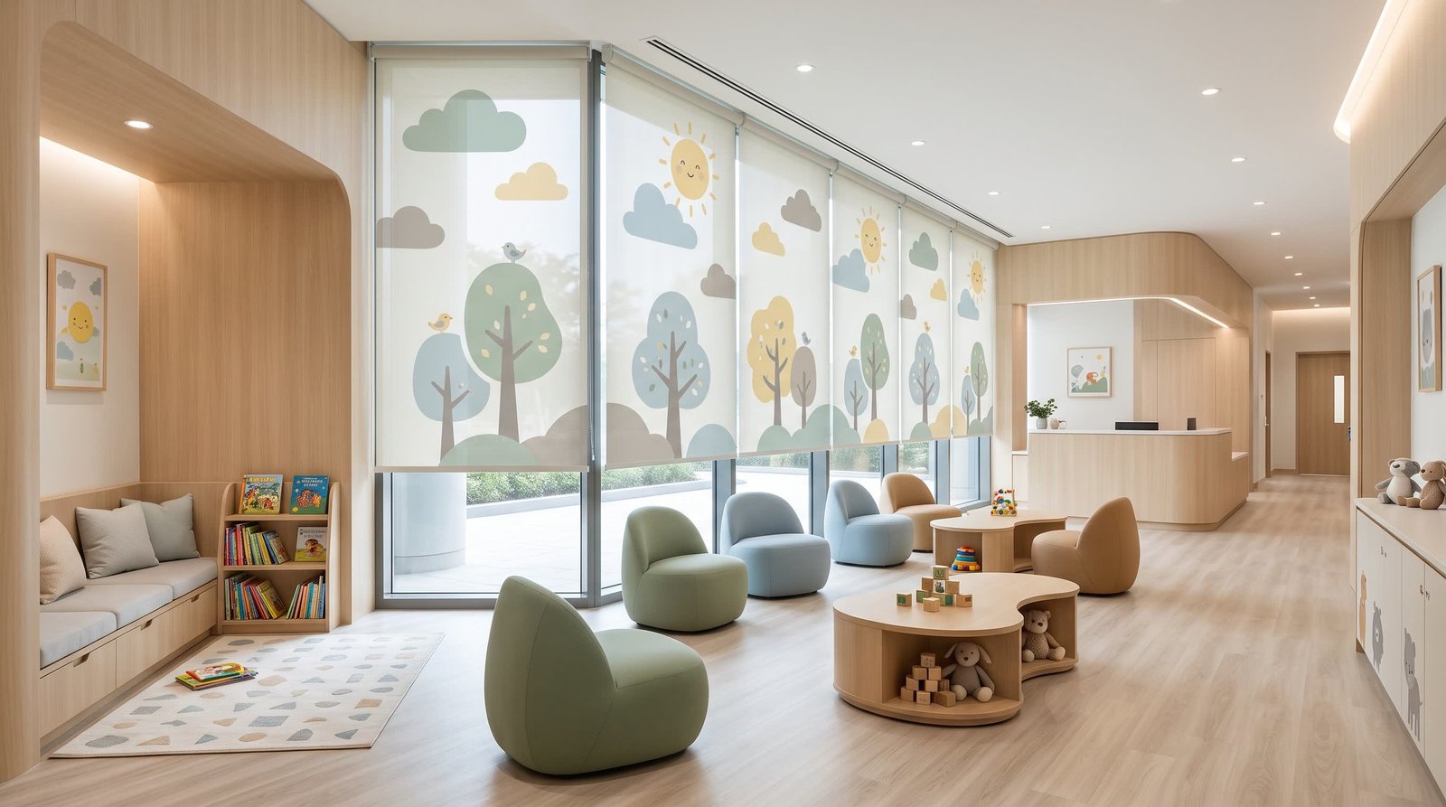 Creative Pediatric Waiting Room &mdash; Printed Blinds