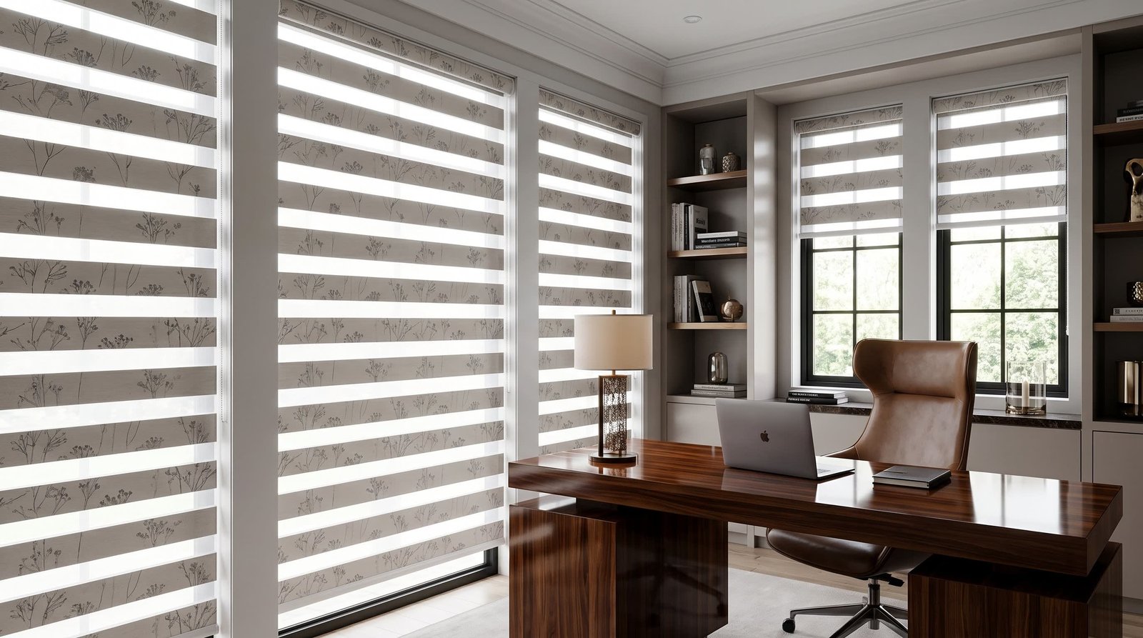 Refined Home Office Suite — Printed Duplex Blinds