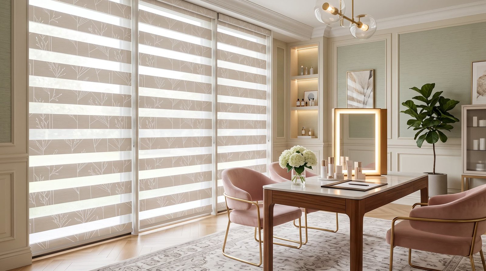 Premium Beauty Consultation Room — Printed Duplex Blinds