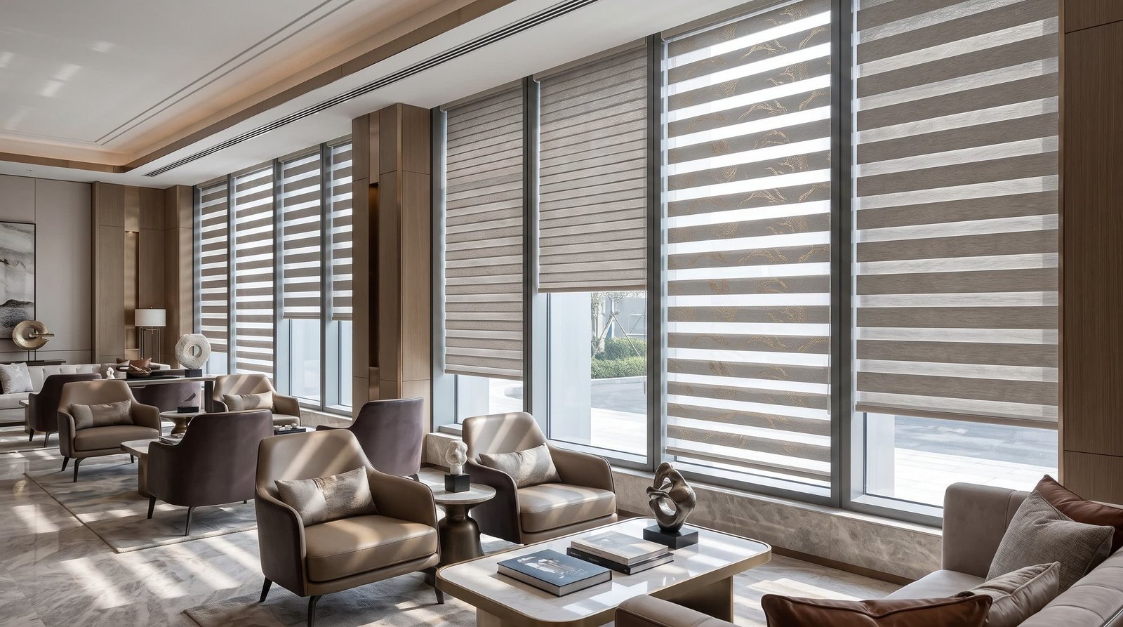 Designer Waiting Lounge — Printed Duplex Blinds