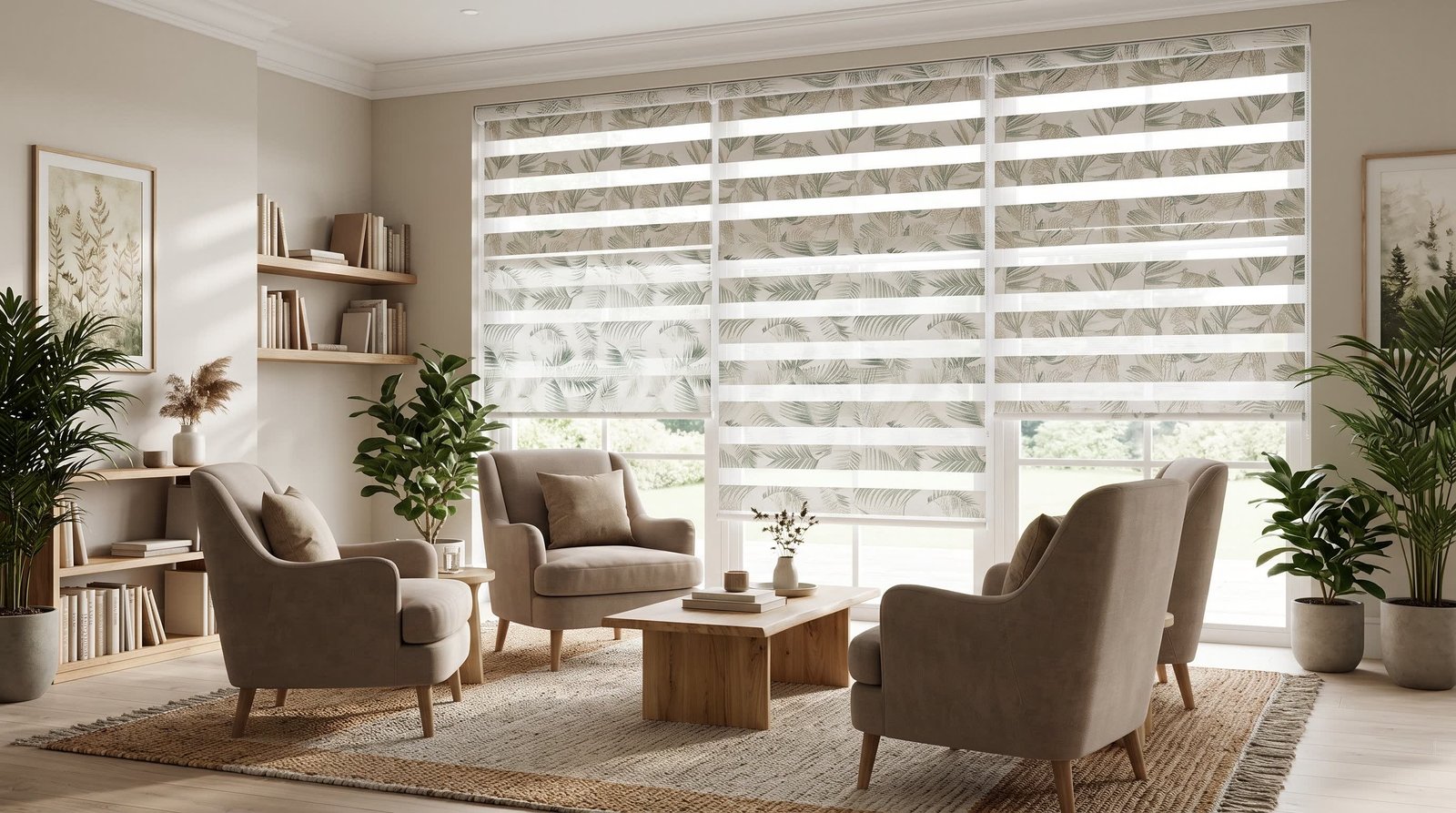 Elegant Therapy Consultation Space — Printed Duplex Blinds