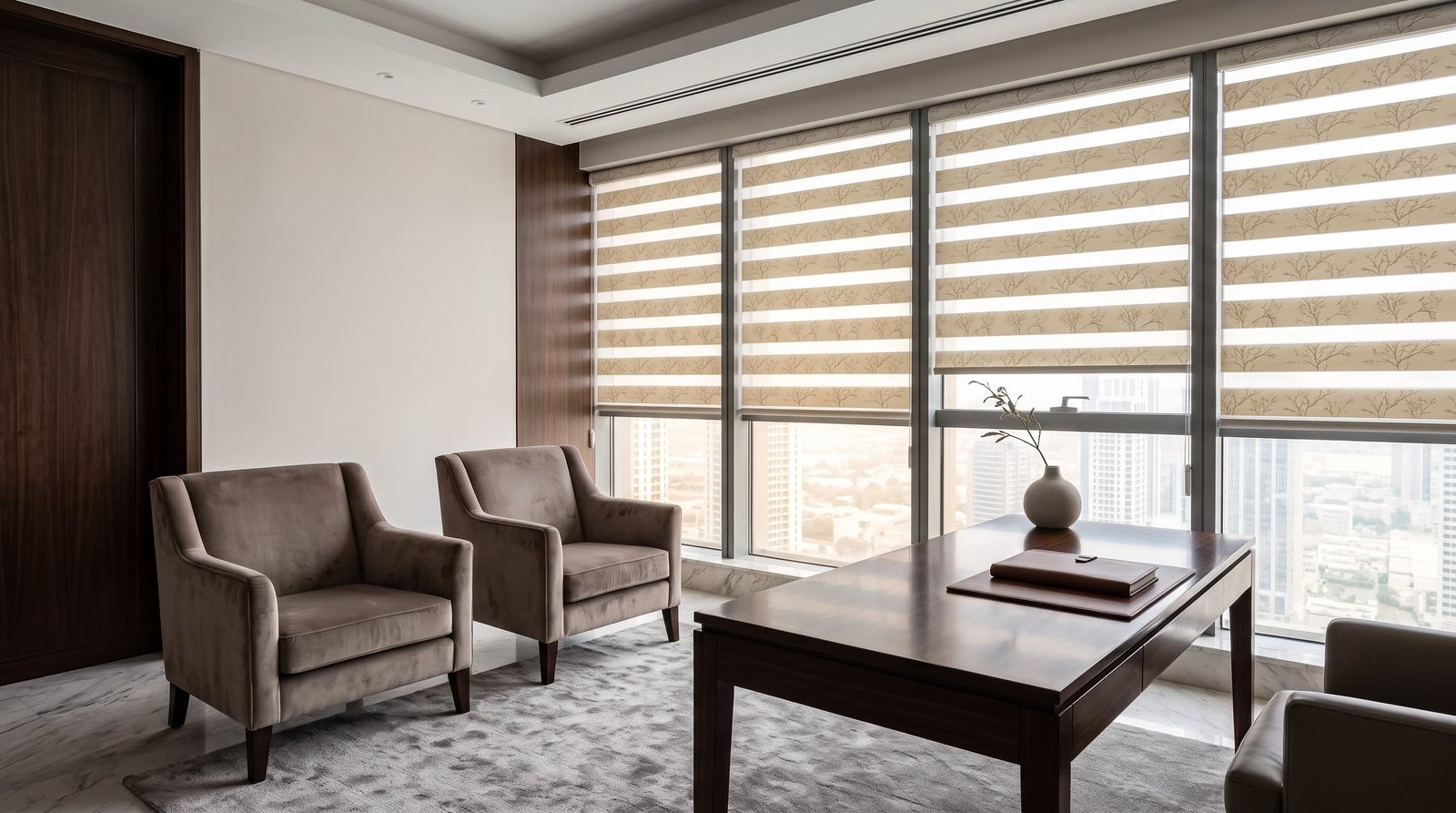 After: Printed Duplex Blinds fitted with a clean, layered finish
