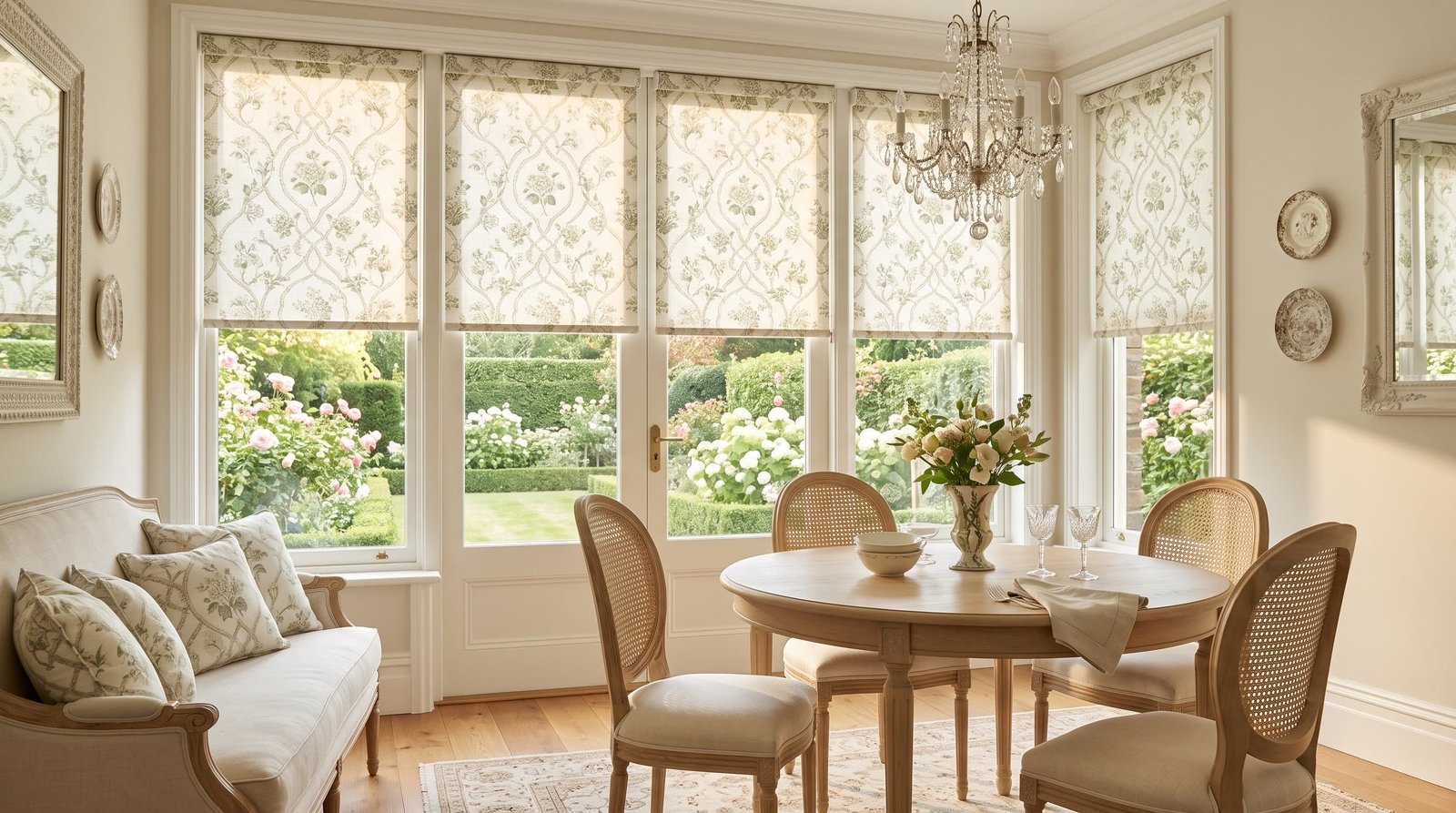 Luxury Garden-Facing Breakfast Room — Printed Roller