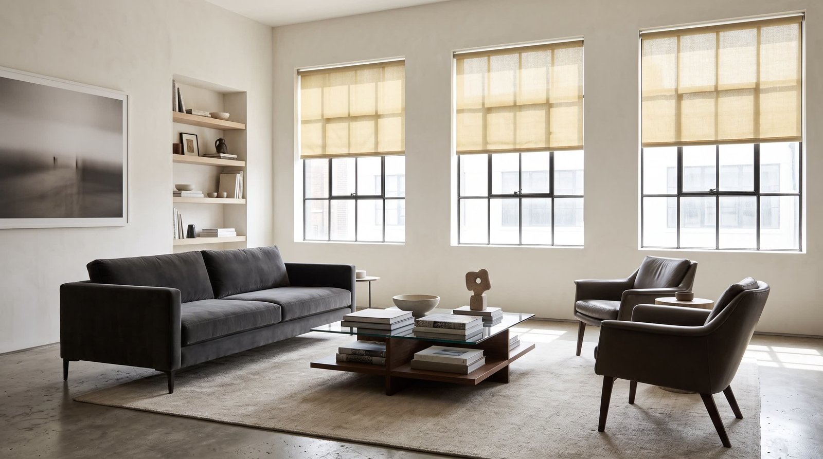 Before: bare window without Printed Roller