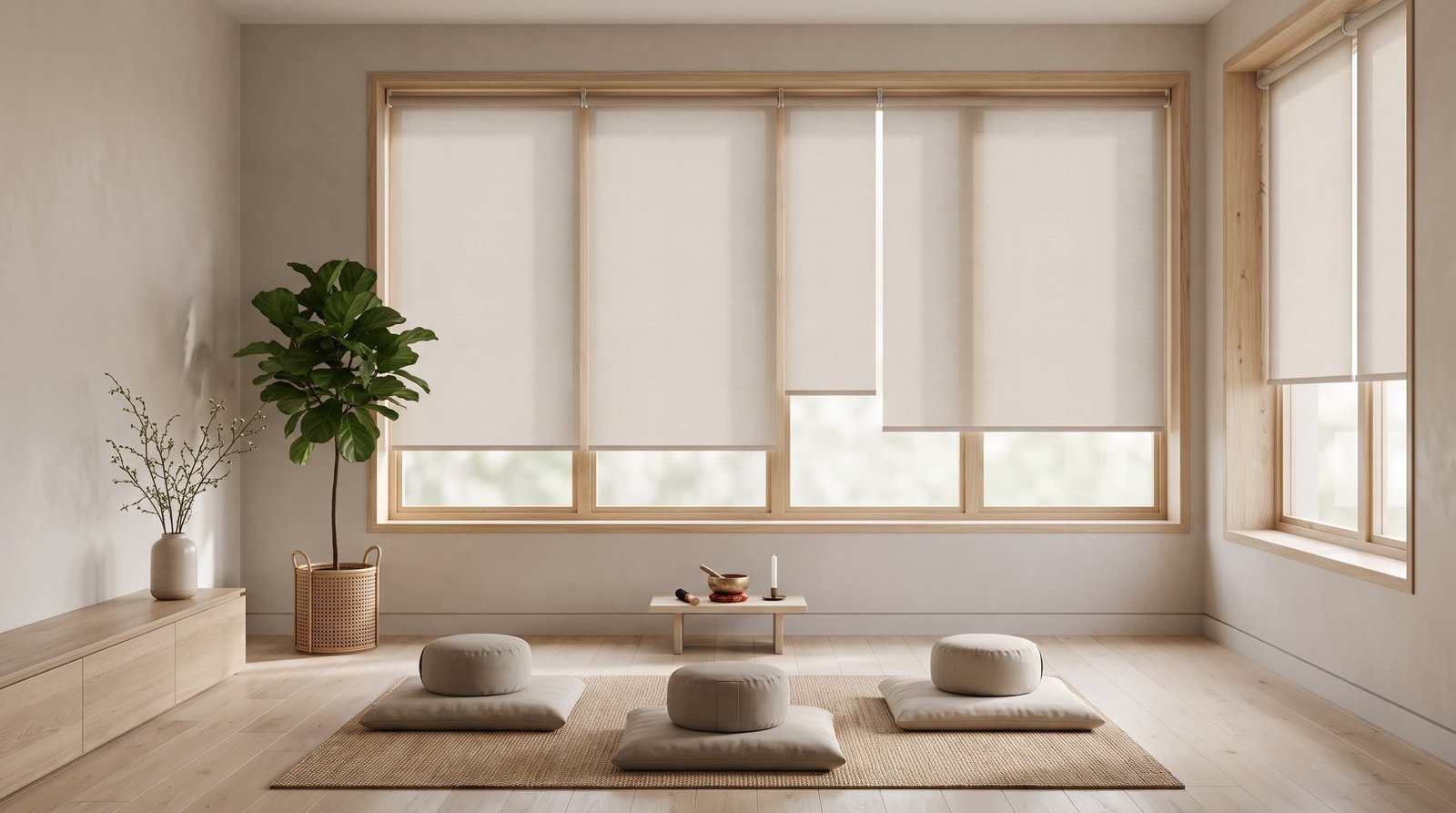 Minimal Meditation Room &mdash; Roller Blinds