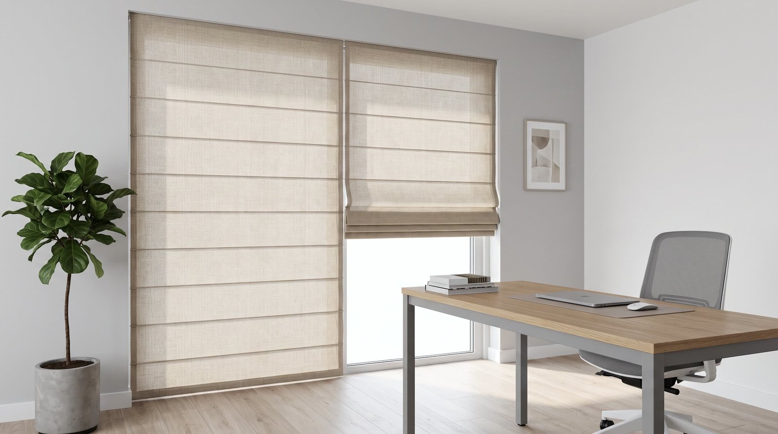 Contemporary Office — Roman Blinds