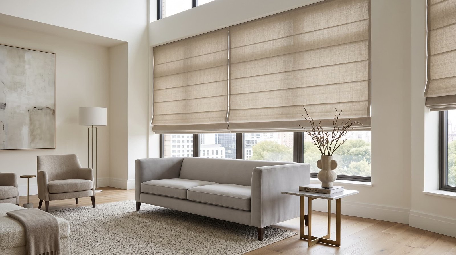 Luxury Apartment Roman Blinds Scene — Roman Blinds
