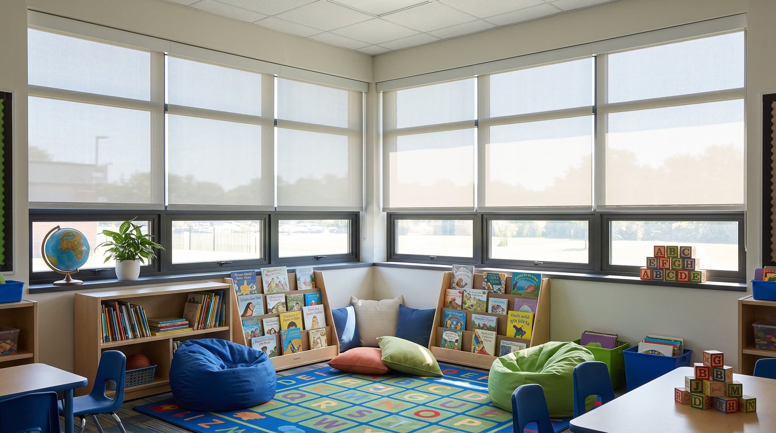 Elementary Reading Corner Classroom &mdash; School Blinds