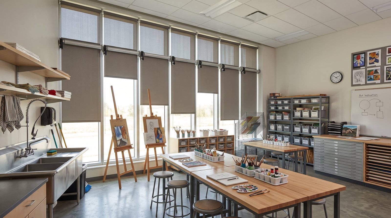 Secondary Art Classroom &mdash; School Blinds
