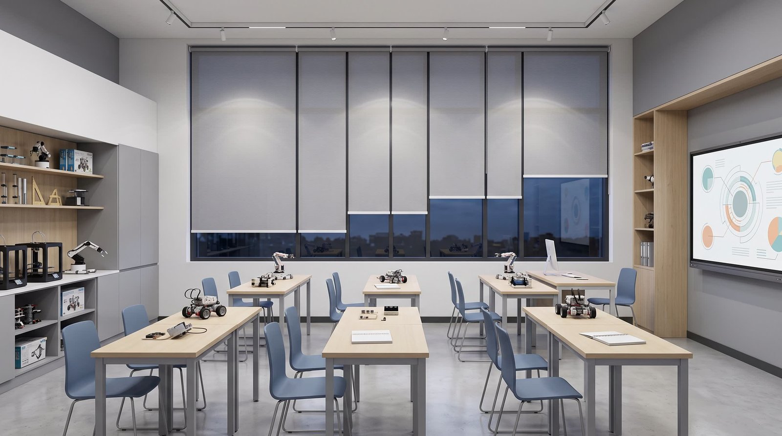 School Blinds styled in a luxury interior