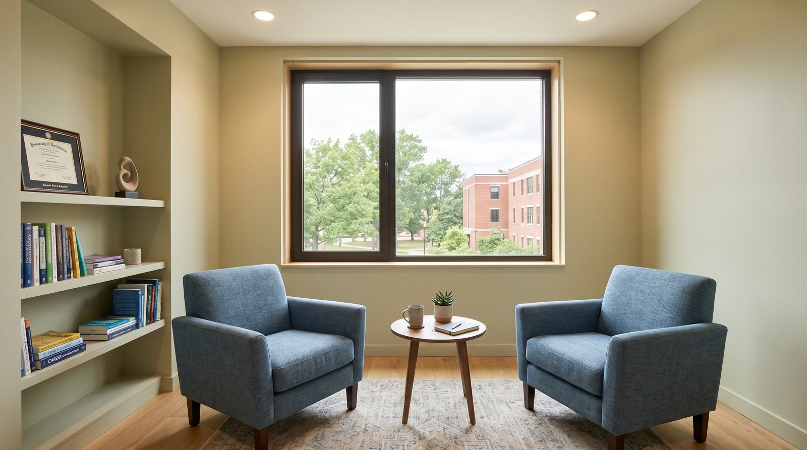 Before: bare window without School Blinds