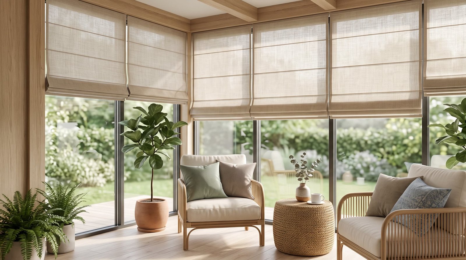 Sunroom Indoor Lounge — Signature Designer Blinds