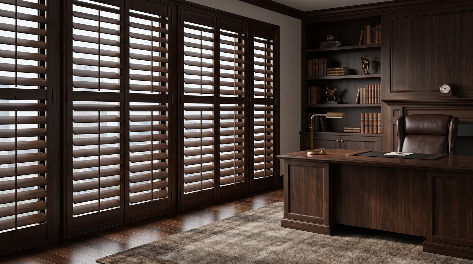 High-End Executive Office — Signature Wood Shutters