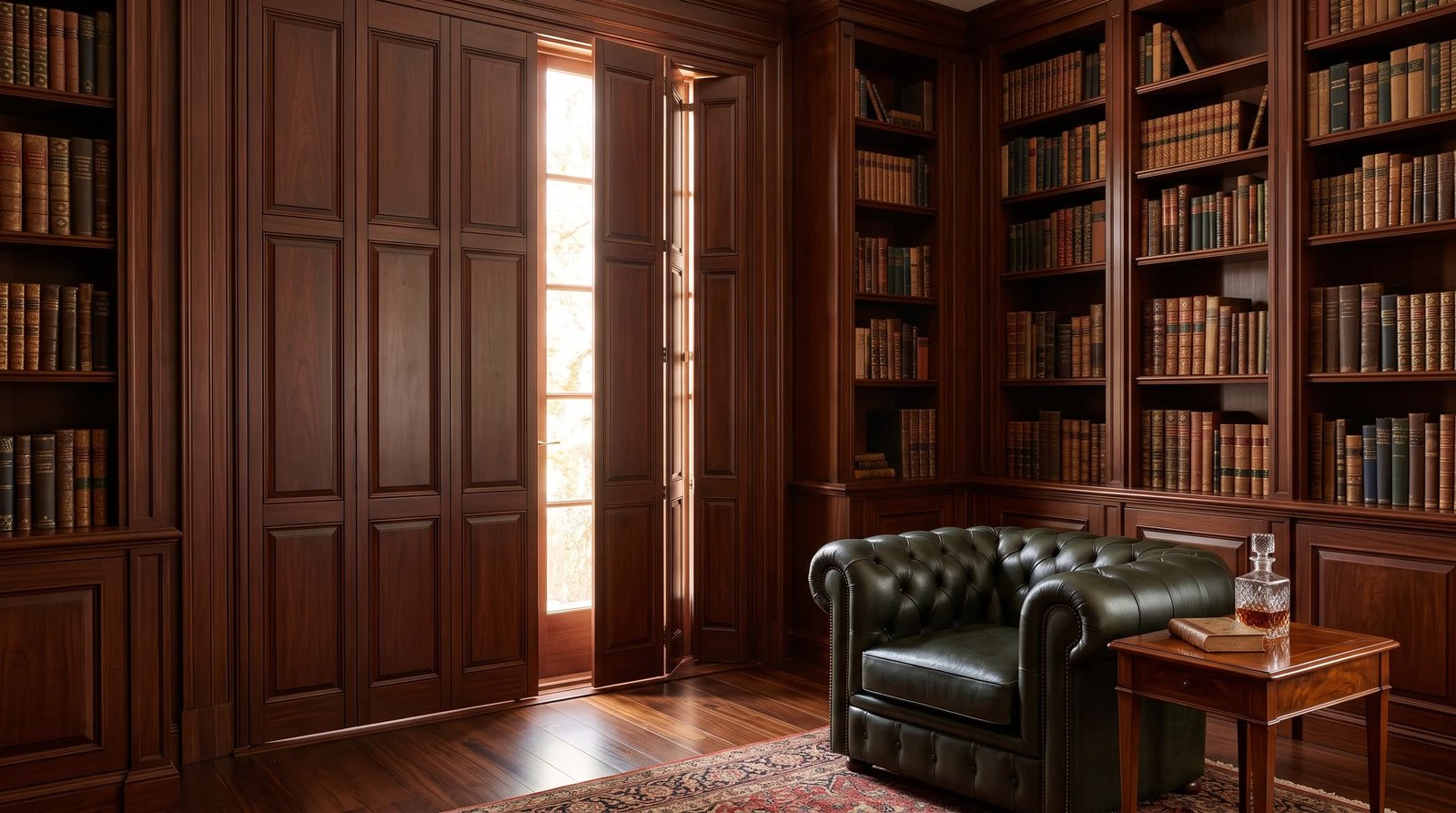 Refined Music Lounge — Solid Panel Shutters