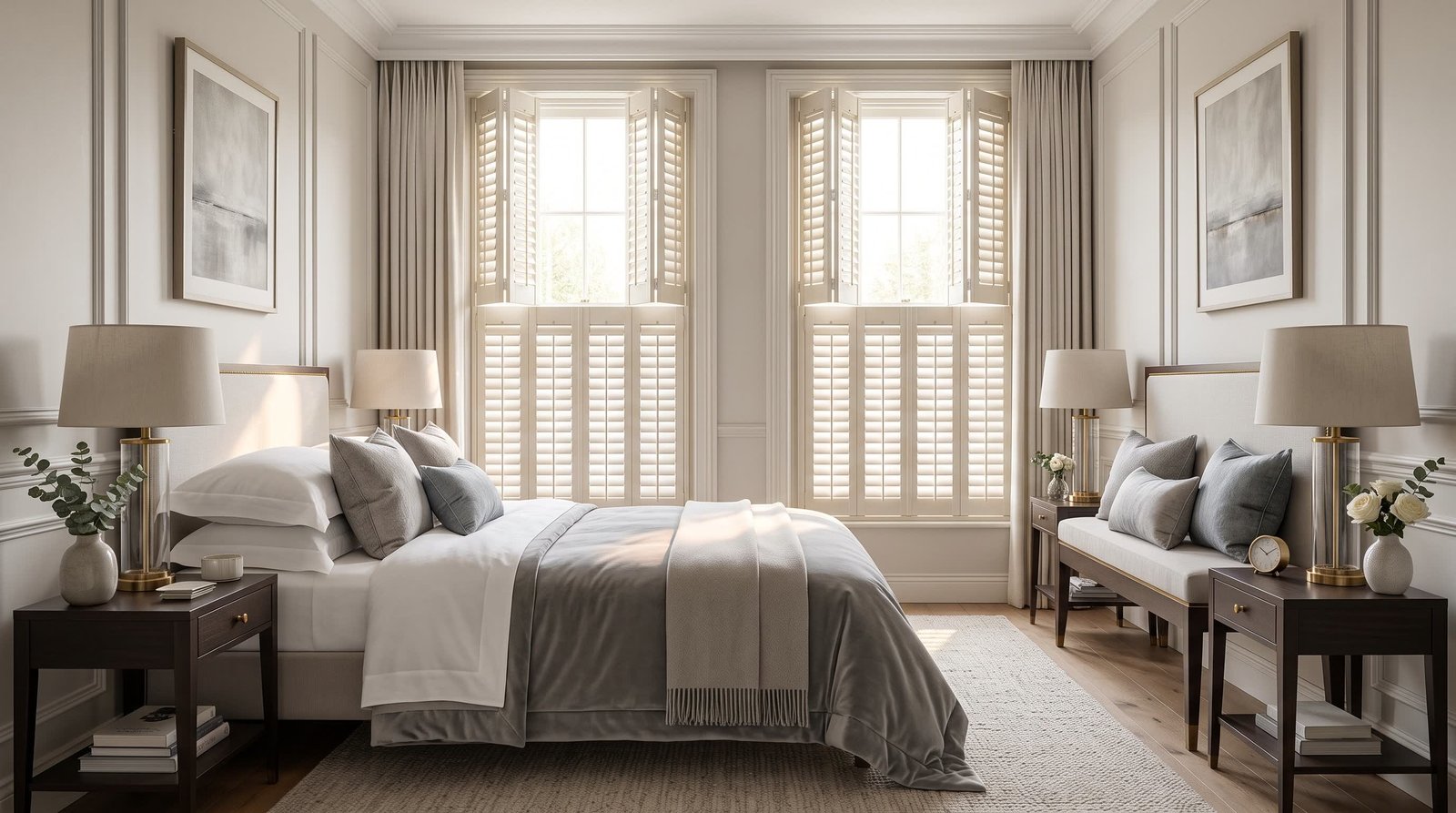 Modern Townhouse Lounge — Tier-on-Tier Shutters