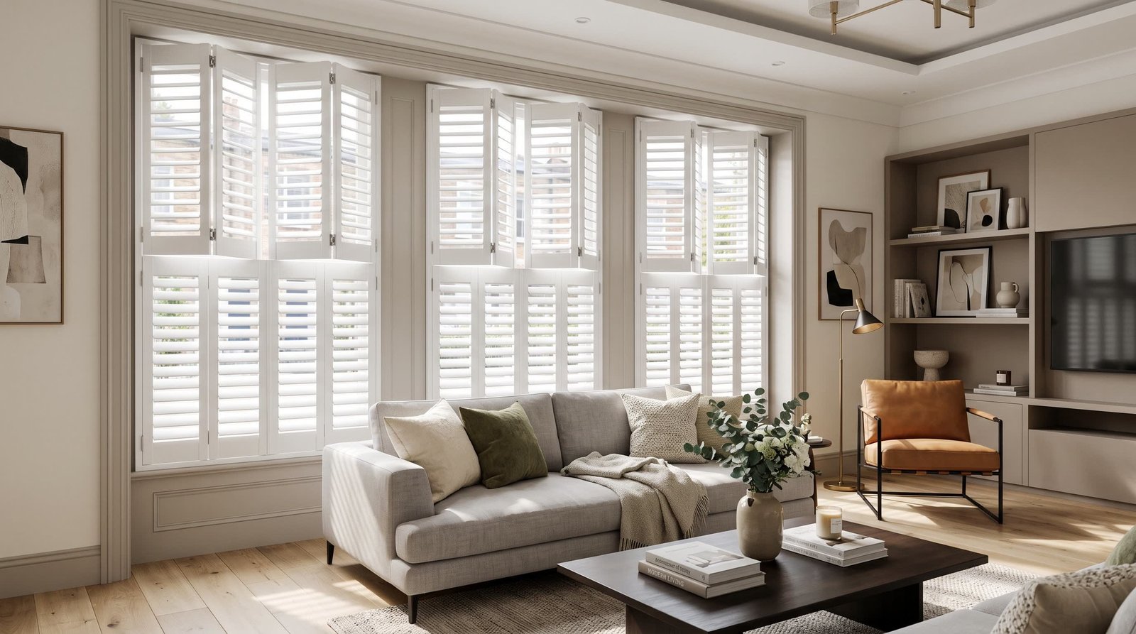 Refined Master Bedroom Suite — Tier-on-Tier Shutters