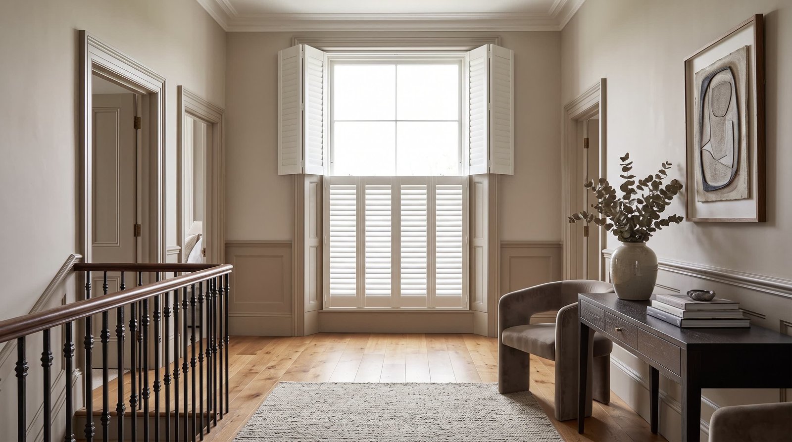 Charming Breakfast Room — Tier-on-Tier Shutters