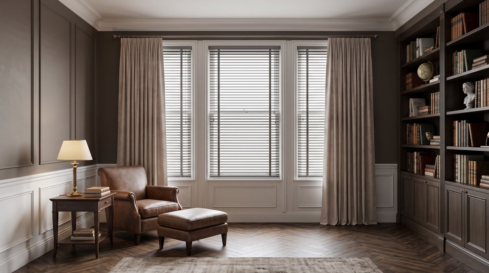 Before: bare window with harsh light