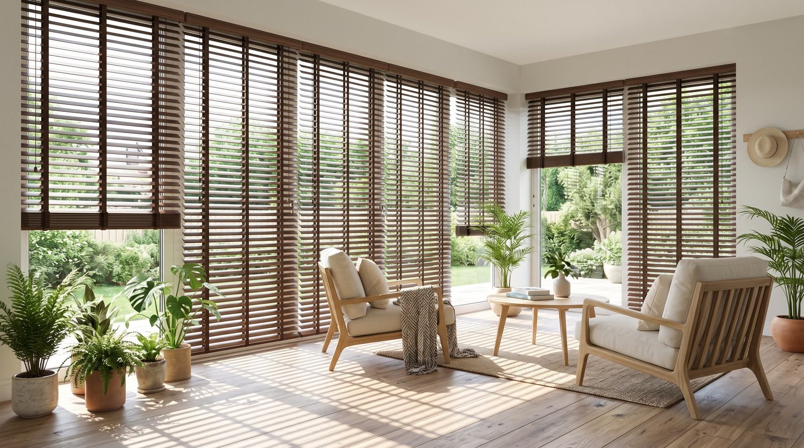 Contemporary Sunroom — Venetian Blinds