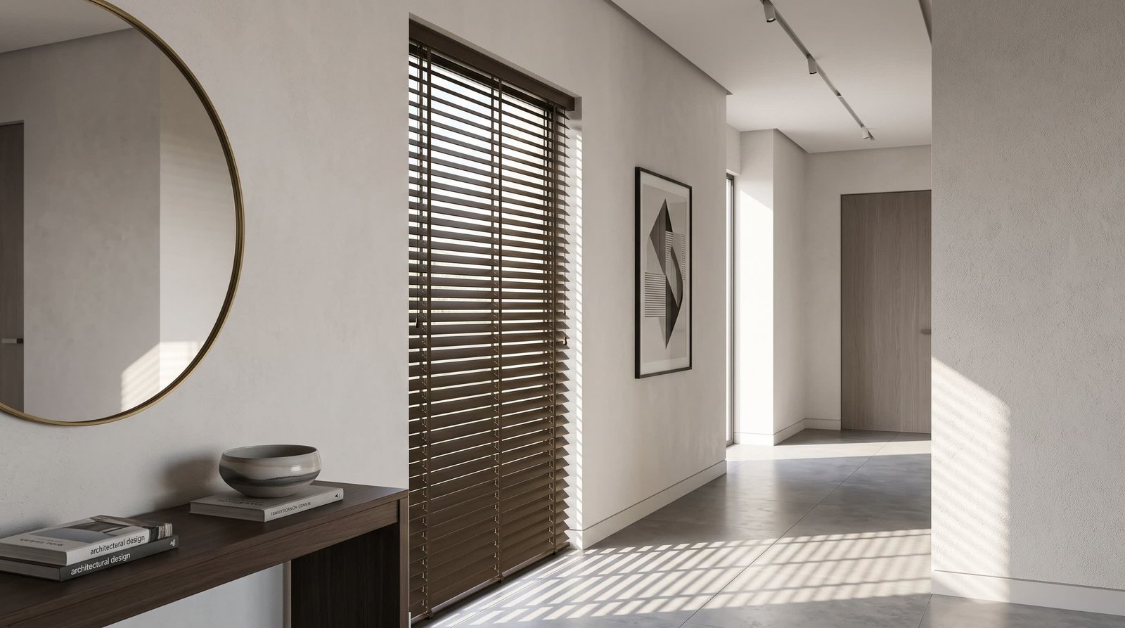 Modern Entryway Hall — Venetian Blinds