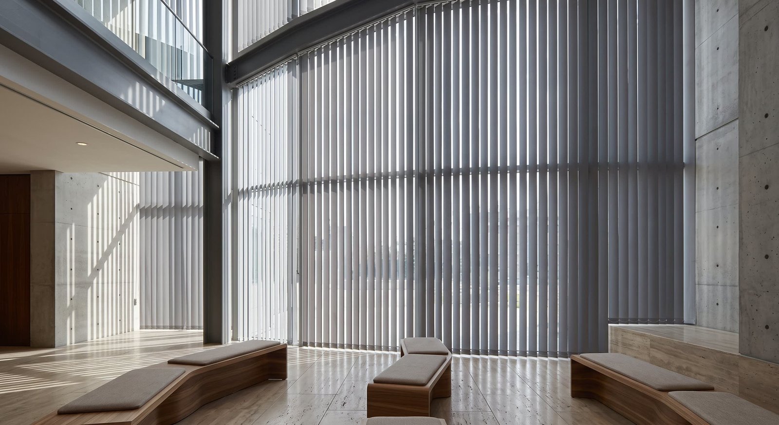 Performing Arts Center Waiting Area &mdash; Vertical Blinds
