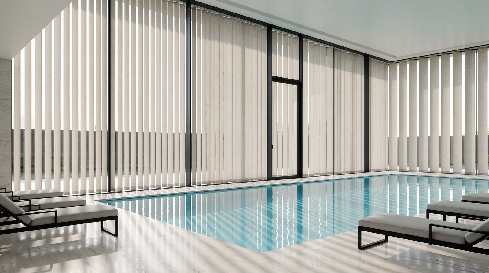 Vertical Blinds styled in a luxury interior