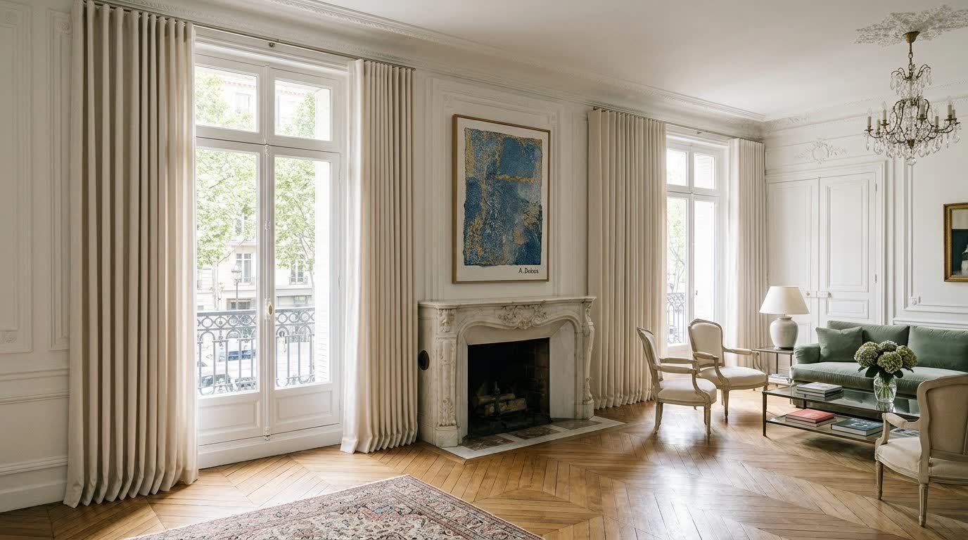 Classic European Sitting Room — Wave Curtains